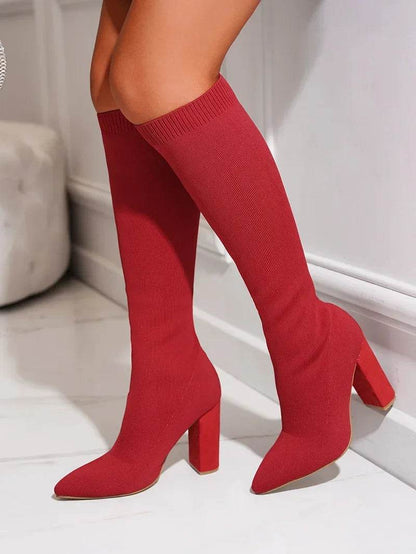 Buy Center Plus Size Knee High Platform Boots - High Heels, Mesh - Buy Center UK