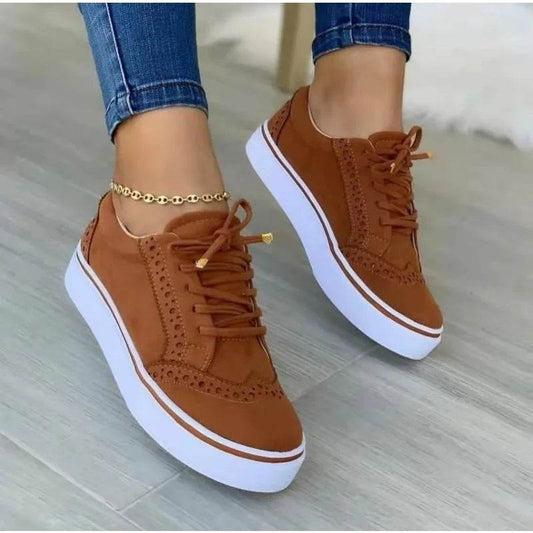 Buy Center Women’s Flat Casual Sneakers - Lace-Up Spring Fashion - Buy Center UK
