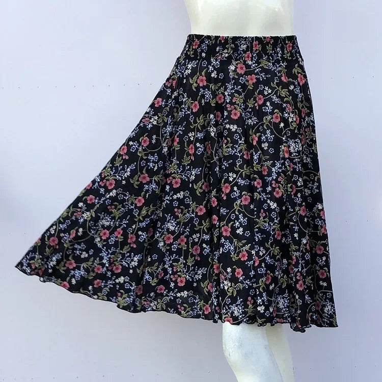 Buy Center Summer Ice Silk Skirt - Floral Design for Women - Buy Center UK