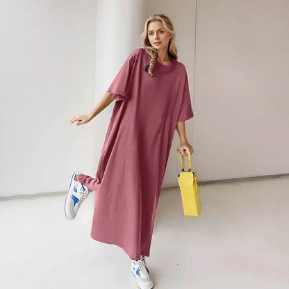 Buy Center Women's Summer Dress - Stylish Short Sleeve T-Shirt Dress - Buy Center UK