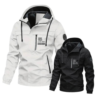 Buy Center Men's Outdoor Jacket - Windproof with Detachable Cap - Buy Center UK