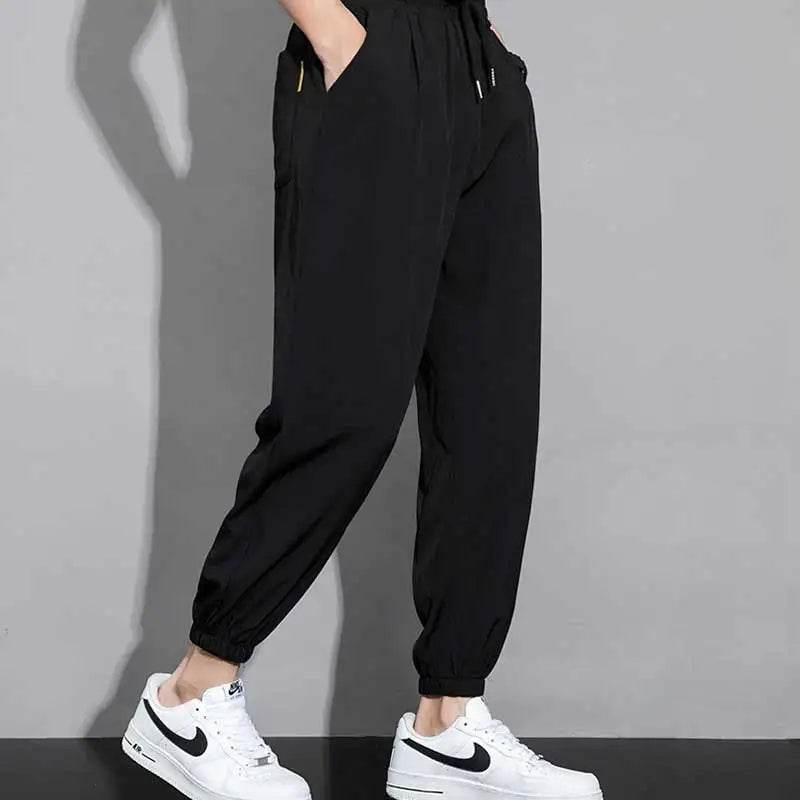 Buy Center Ice Silk Pants for Men - Quick Dry, Loose Ankle Design - Buy Center UK