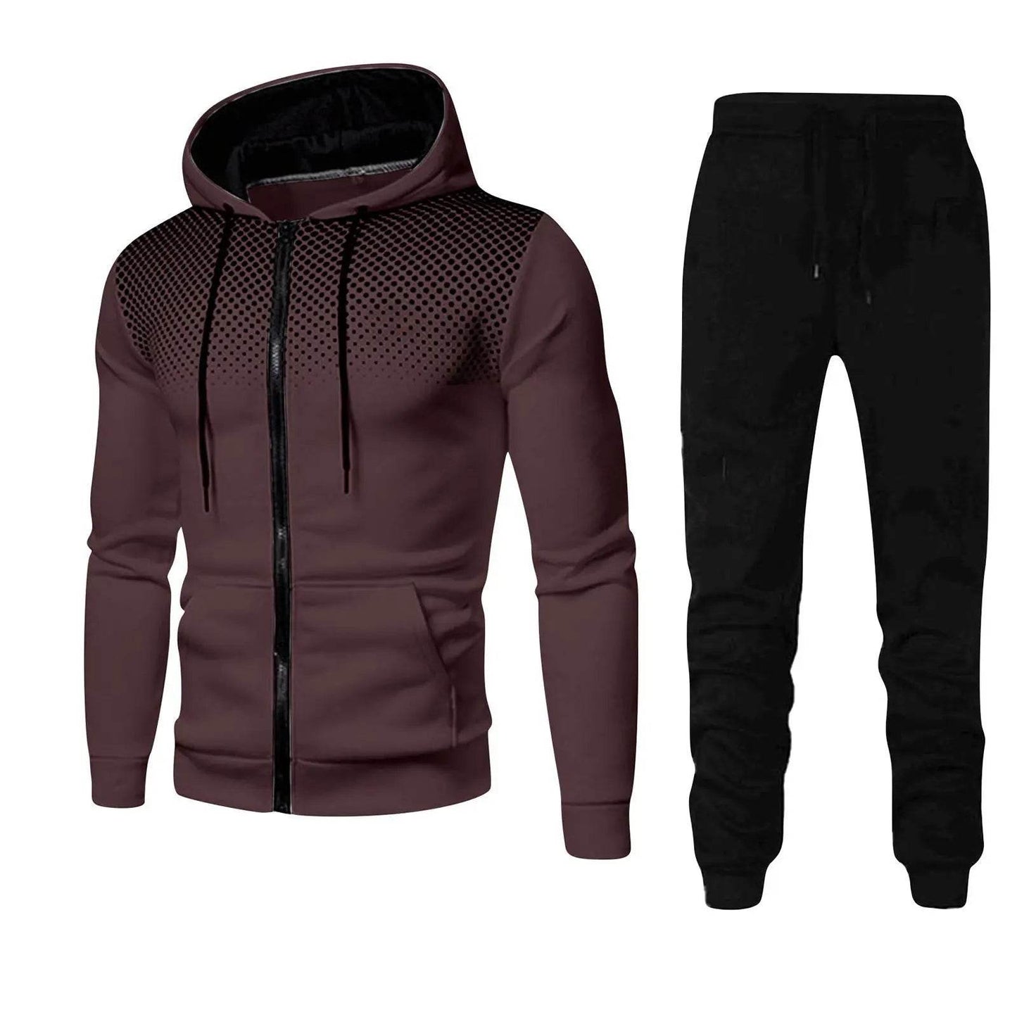 Buy Center Fashion Print Tracksuit for Men - Stylish Zipper Hoodie Set - Buy Center UK