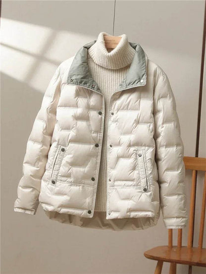 Buy Center 2024 White Duck Down Coat - Lightweight Hooded Jacket - Buy Center UK