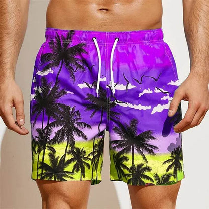 Buy Center 2024 Men's Oversized Quick Dry Shorts - Coconut Tree Print - Buy Center UK