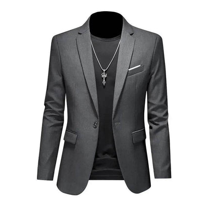 Buy Center Casual Business Blazer for Men - Solid Color Elegance - Buy Center UK