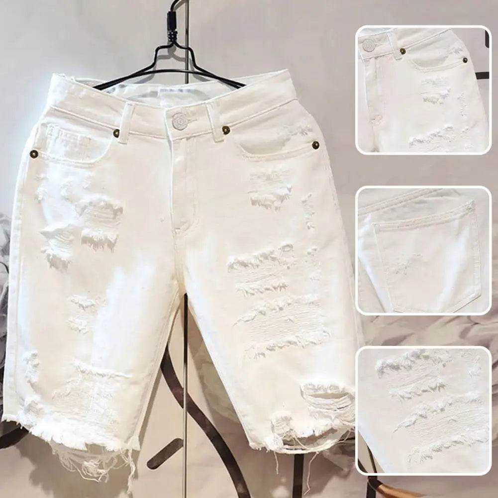 Buy Center Men's Summer Denim Shorts - Multi Pockets, Zipper Closure - Buy Center UK