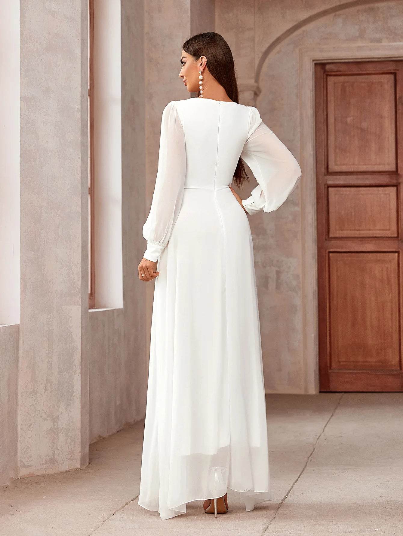 Buy Center Slim Prom Halter Dress - High-Waisted, Lace Detail Gown - Buy Center UK
