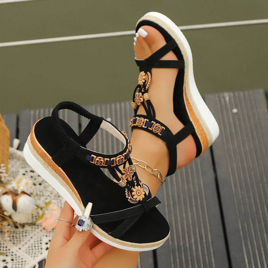 Summer 2024 Women’s Wedge Sandals - Braided Platform Gladiator - Buy Center UK