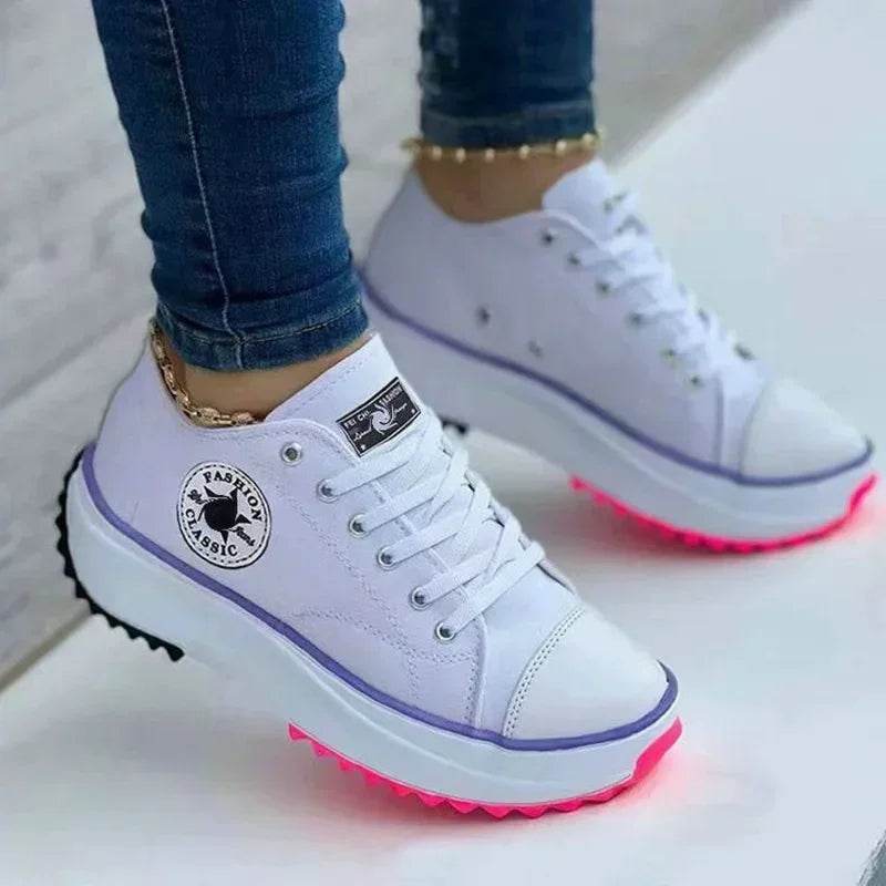 2025 Women's Canvas Sneakers - Casual Lace-Up Comfort Shoes - Buy Center UK