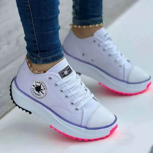 2025 Women's Canvas Sneakers - Casual Lace-Up Comfort Shoes - Buy Center UK