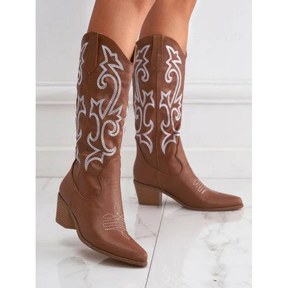 Vintage Knee High Cowgirls Black Western Boots - Chic & Comfortable - Buy Center UK