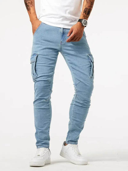 Buy Center Casual Denim Work Pants for Men - Multi Bag, Comfortable Fit - Buy Center UK