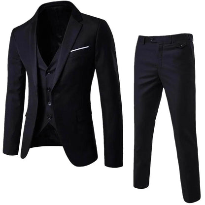 Buy Center Black Casual Suit for Men - Spring Autumn Two-Piece Set - Buy Center UK