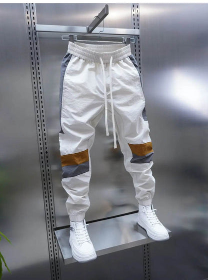 Buy Center Men's Patchwork Jogger Pants - Slim Fit, Elastic Waist - Buy Center UK