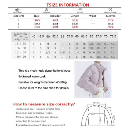 ABRINI Women's Winter Mock Neck Down Coat - Cozy & Stylish Outwear - Buy Center UK