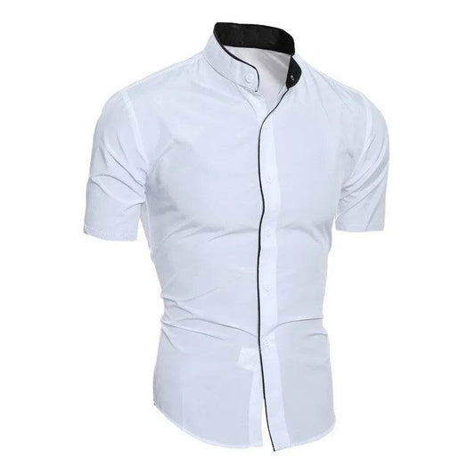 Buy Center Men's Short Sleeve Casual Shirt - Solid Color Comfort - Buy Center UK