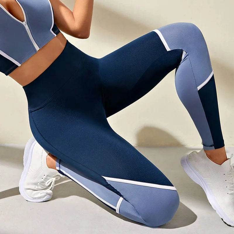 Buy Center Colorblocked High Waist Yoga Pants - Tummy Control Leggings - Buy Center UK