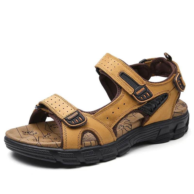 Buy Center Men's Luxury Genuine Leather Sandals - Casual & Soft - Buy Center UK