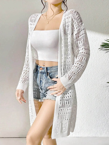 Buy Center Knitted Cardigan - Elegant Polyester, Loose Fit & Sun Shading - Buy Center UK
