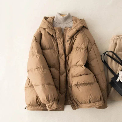 Buy Center Women's Oversize Duck Down Coat - Warm Hooded Jacket - Buy Center UK