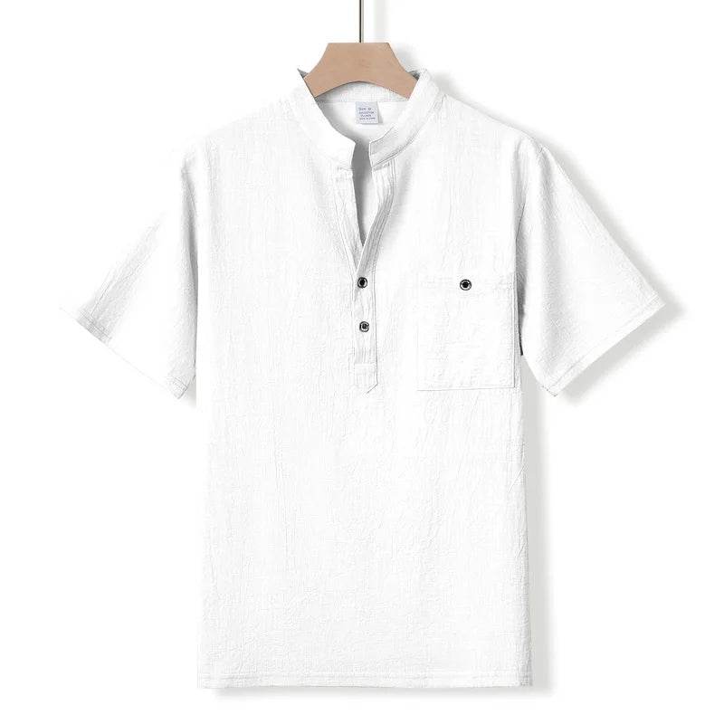 Buy Center Men's Stand Up Collar T-Shirt - Breathable Cotton Polo - Buy Center UK