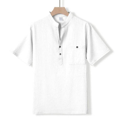 Buy Center Men's Stand Up Collar T-Shirt - Breathable Cotton Polo - Buy Center UK