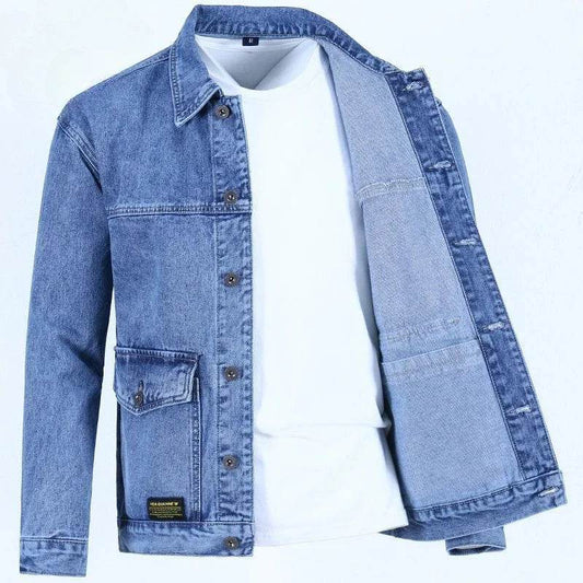 Buy Center Men's Denim Jacket - Vintage Loose Fit Gray Style - Buy Center UK