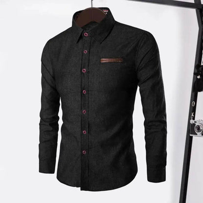 Buy Center Men's Denim Shirt 2024 - Slim Fit Long Sleeve Fashion - Buy Center UK
