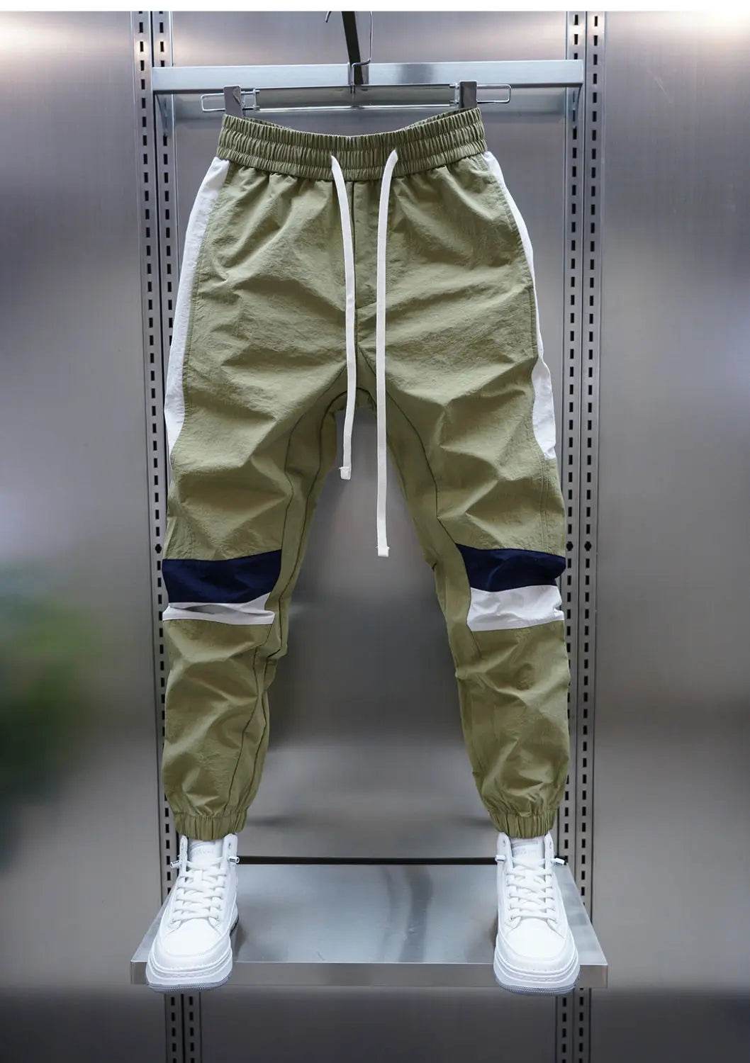 Buy Center Men's Patchwork Jogger Pants - Slim Fit, Elastic Waist - Buy Center UK