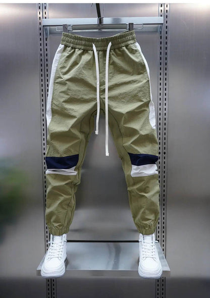 Buy Center Men's Patchwork Jogger Pants - Slim Fit, Elastic Waist - Buy Center UK