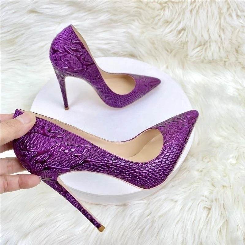 Buy Center Purple Pointy Toe High Heel Shoes - Slip-On Stiletto Pumps - Buy Center UK