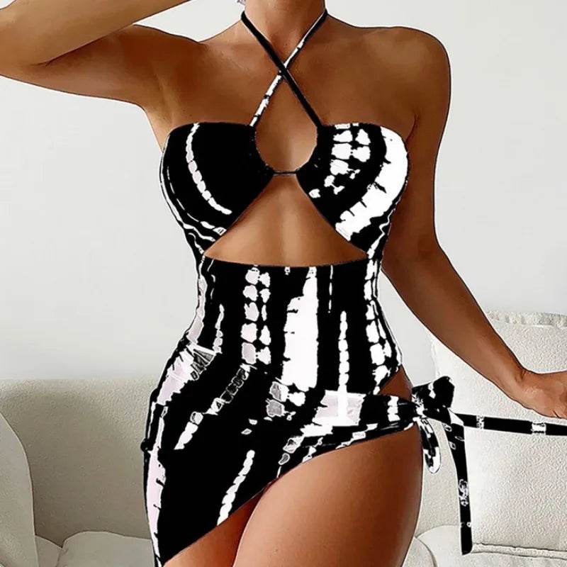 Buy Center Women’s Tie Dye Bikini Set - High-Waisted Swimwear - Buy Center UK