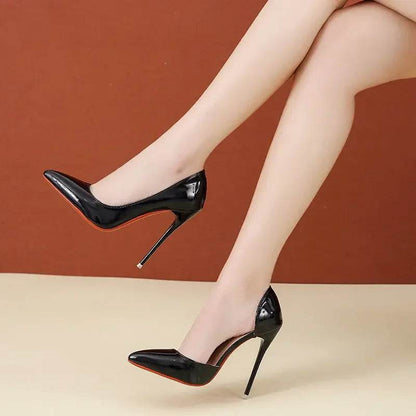 Buy Center Plus Size Women's Nightclub Heels - Pointed Toe, Patent Leather - Buy Center UK