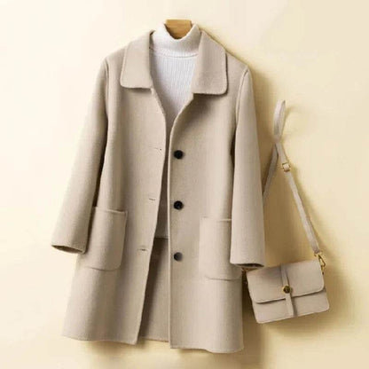 Buy Center Women's Solid Color Jackets - Elegant Retro Wool Blends - Buy Center UK