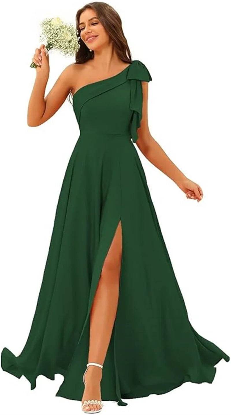 Buy Center Customized Satin A-Line One Shoulder Bridesmaid Dress - Buy Center UK