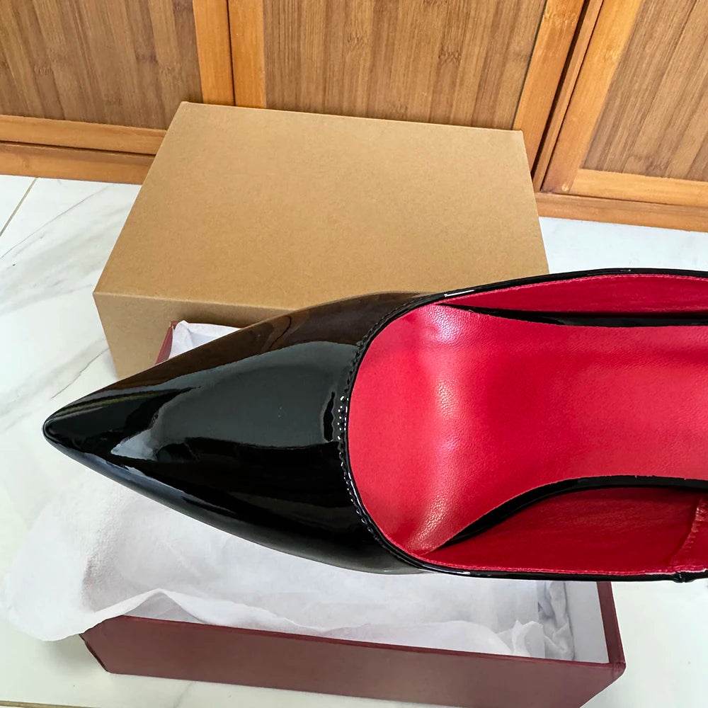 Elegant Women's Slingback High Heel Shoes - Black Patent Pumps 8-12cm - Buy Center UK