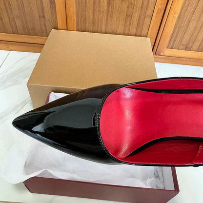 Elegant Women's Slingback High Heel Shoes - Black Patent Pumps 8-12cm - Buy Center UK