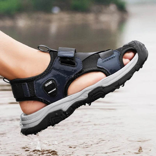 Buy Center Men's Summer Sandals - Genuine Leather, Anti-Slip Comfort - Buy Center UK