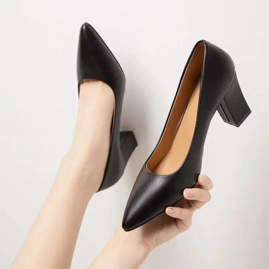 Buy Center Women's High Heeled Shoes - Casual Korean Style Leather - Buy Center UK