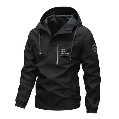 Buy Center Men's Windproof Jacket with Detachable Cap - Autumn Style - Buy Center UK