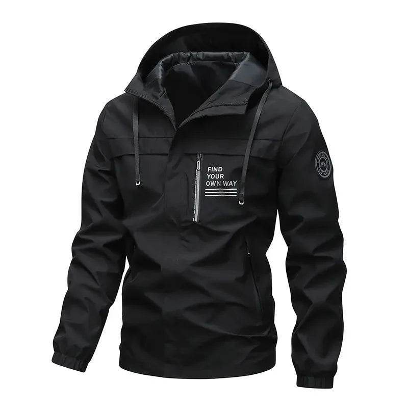 Buy Center Men's Outdoor Jacket - Windproof with Detachable Cap - Buy Center UK