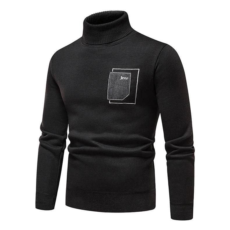 Buy Center Men's Turtleneck Sweater - Cozy Solid Color Casual Knit - Buy Center UK