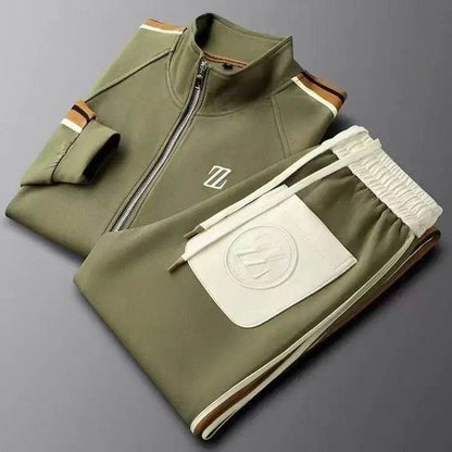 Buy Center Men's Embroidered Sports Jacket & Pants Set - Casual Style - Buy Center UK