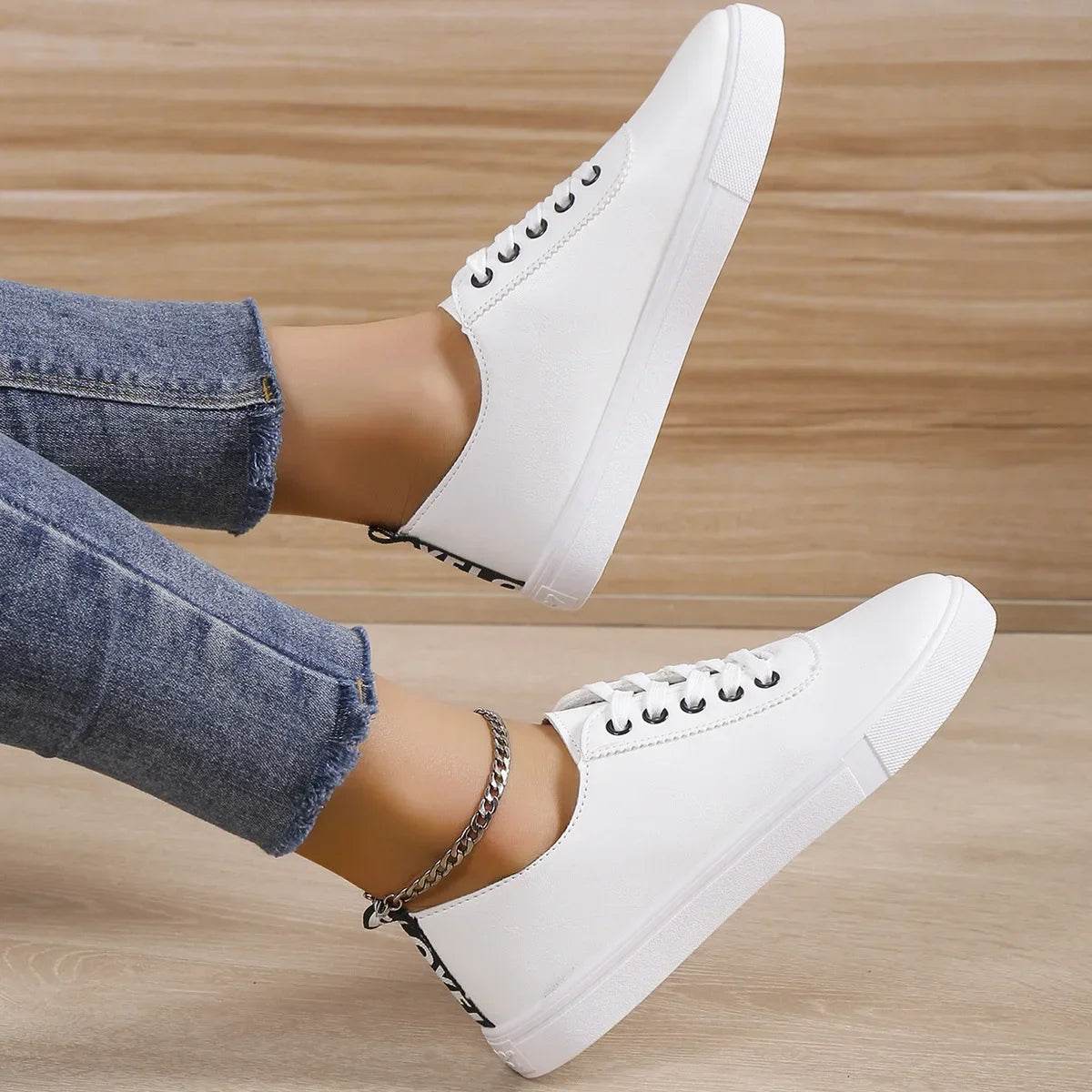 Buy Center Off White Sneakers for Women - Stylish Lace-Up Comfort - Buy Center UK