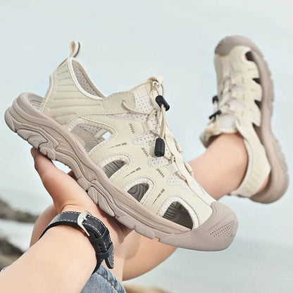 Buy Center Genuine Leather Men’s Sandals - Casual Beach Outdoor Shoes - Buy Center UK