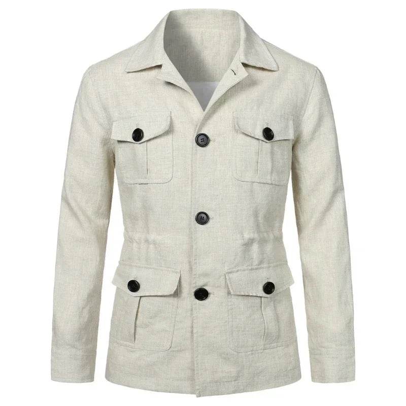 Buy Center Men's Casual Splice Jacket - Turn Down Collar, Slim Fit - Buy Center UK