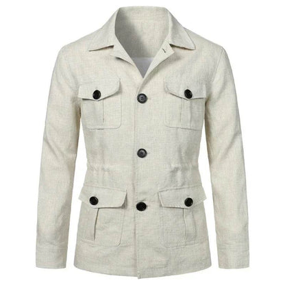 Buy Center Men's Casual Splice Jacket - Turn Down Collar, Slim Fit - Buy Center UK