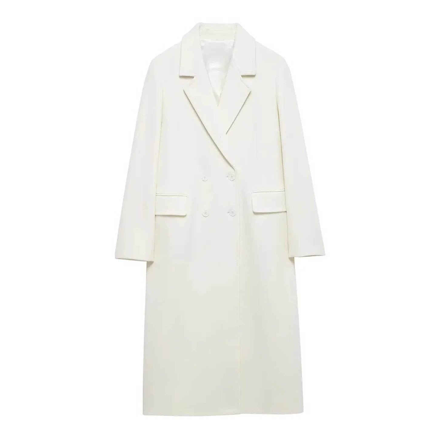 Buy Center Women's Long Double-Breasted Coat - Windproof & Chic - Buy Center UK