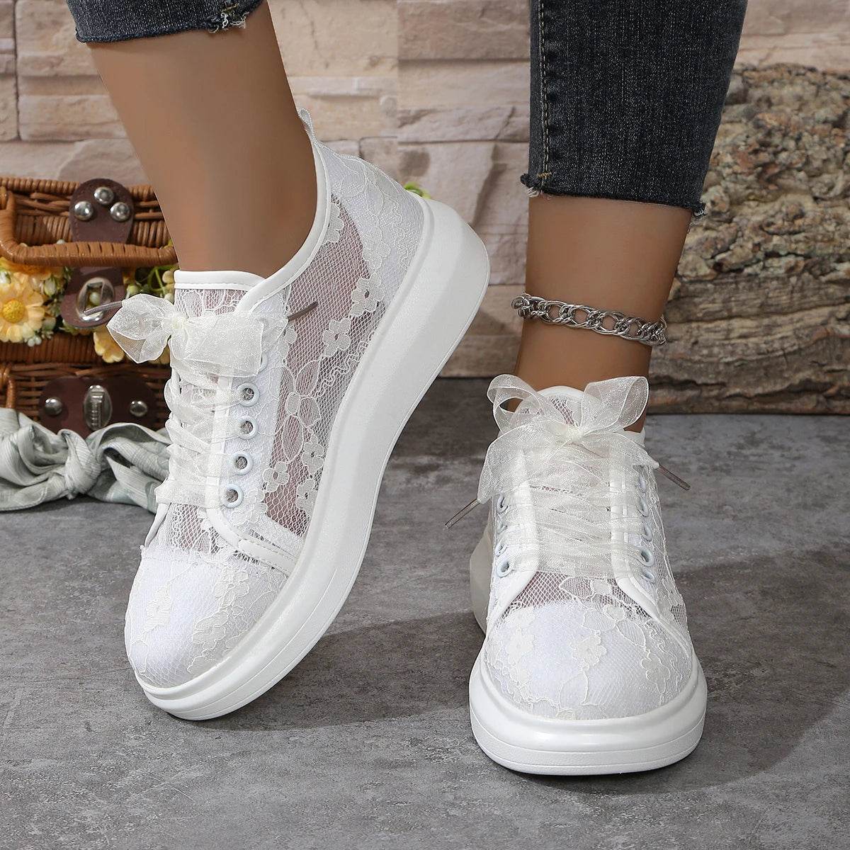 Buy Center Women Sneakers 2024 - Breathable Lace Canvas Shoes - Buy Center UK